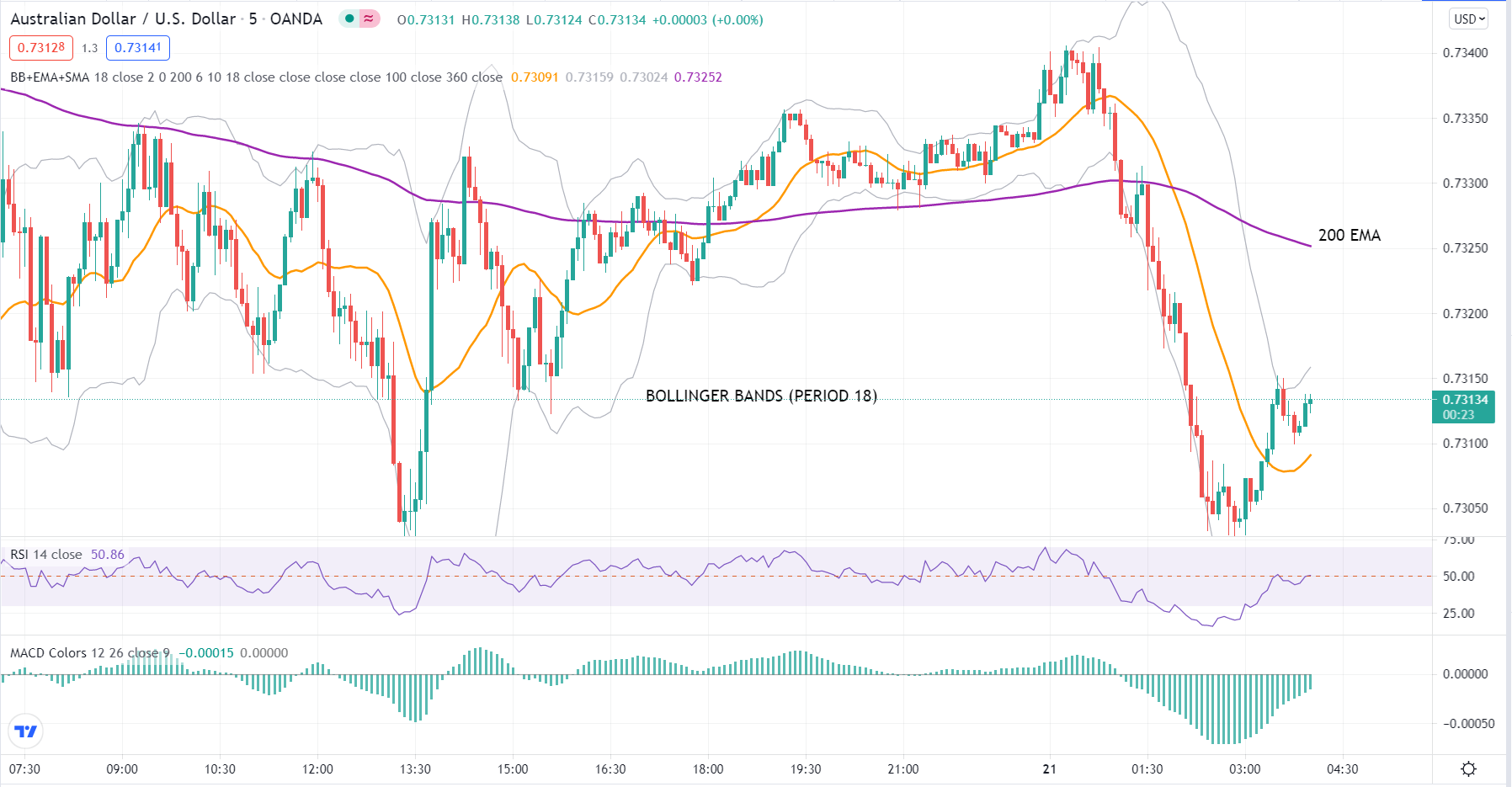 Chart of the day trade FX system