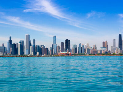 Chicago skyline in summertime