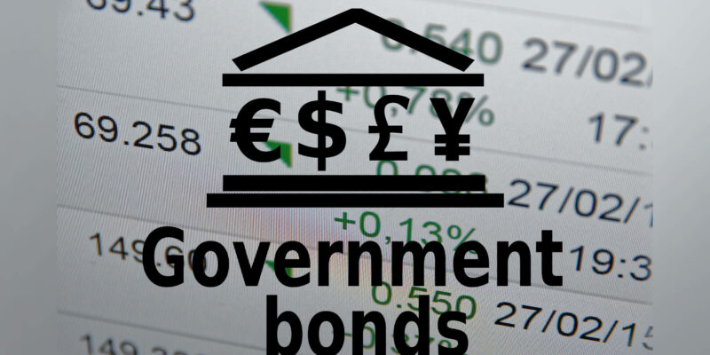 Text Government bonds with symbol of currencies