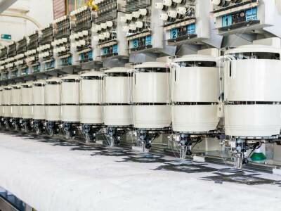 Sewing machine in Sewing Factory, Chiang Mai, Thailand.