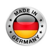 Made in Germany silver badge and icon with central glossy German flag symbol and stars
