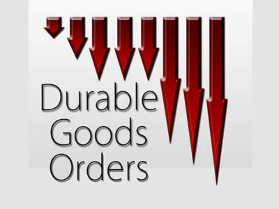 Graph illustration showing Durable Goods Orders decline.