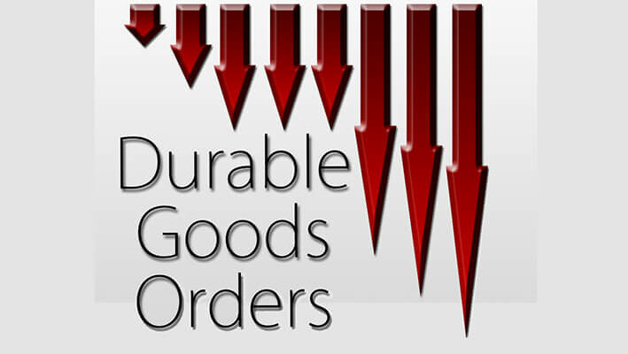 Graph illustration showing Durable Goods Orders decline.