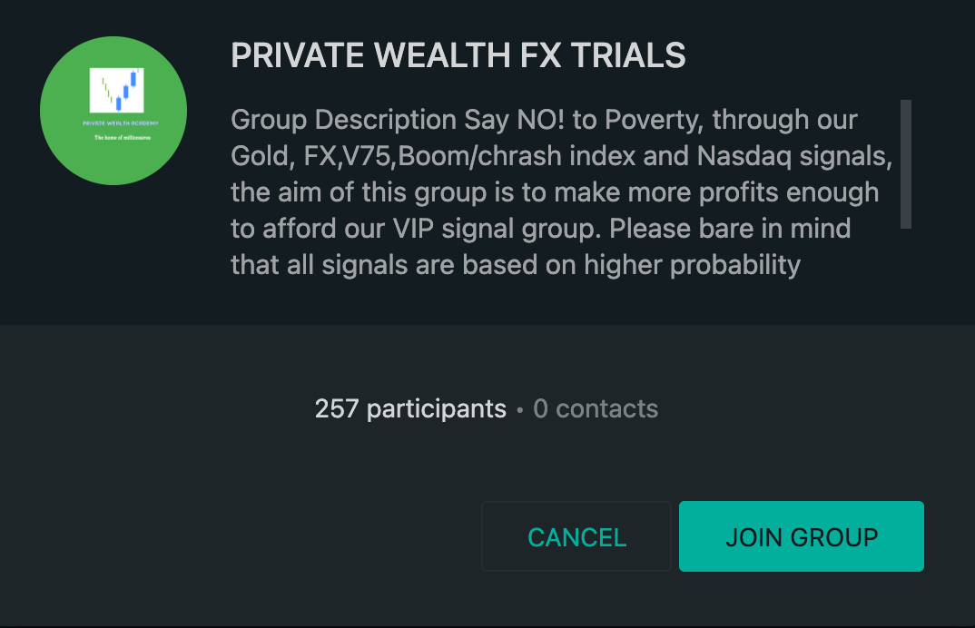Private wealth fx trials WhatsApp group