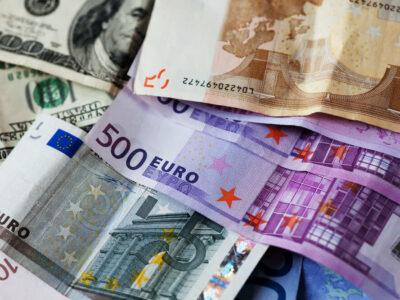 dollar and euro notes.good background for business concept.