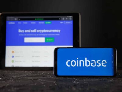 Coinbase on the tablet and phone display