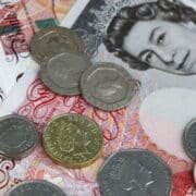 Uk sterling money notes and coins for business