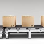 conveyor belt with cartons for use in presentations, manuals, design, etc.