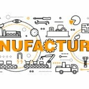 Modern flat editable line design vector illustration, concept manufacturing process, for graphic and web design