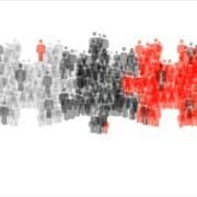 Cooperation Brainstorming Teamwork concept made from gray and red people puzzle pieces being fitted together