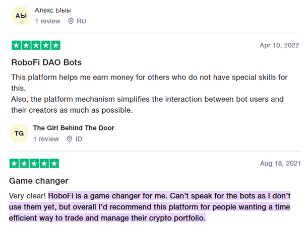 User feedback on Trustpilot.